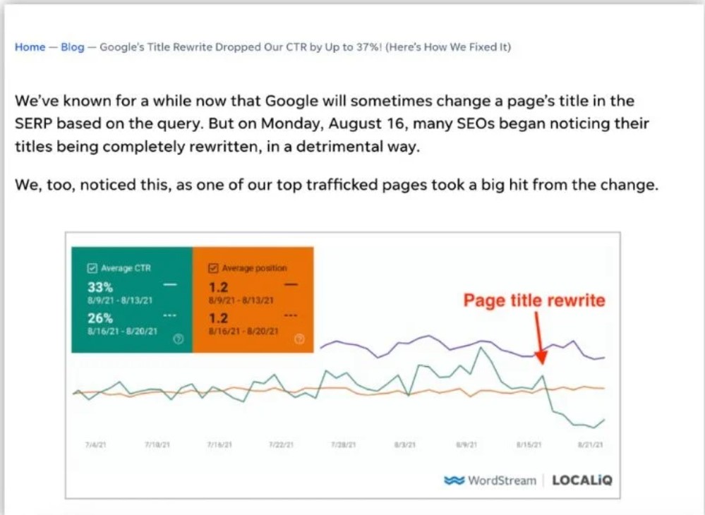 Notable examples of Not Keeping Up with Algorithm Updates include updates focusing on page experience, page speed, and page title optimization.